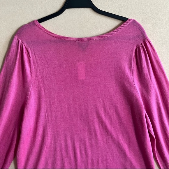 Talbots Women Sweater Merino Wool Puff Sleeve NEW BarbieCore Pink size 2X - Picture 9 of 12